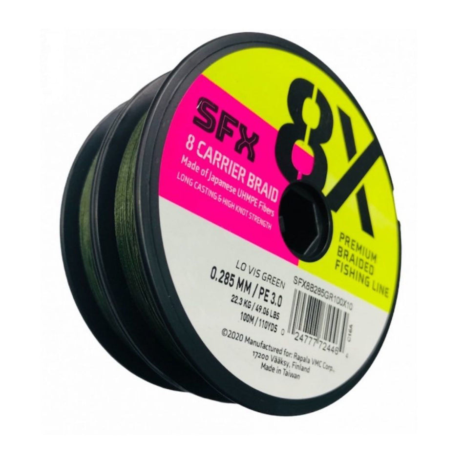 Sufix 8X Carrier Braid Lo Vis Green 270m