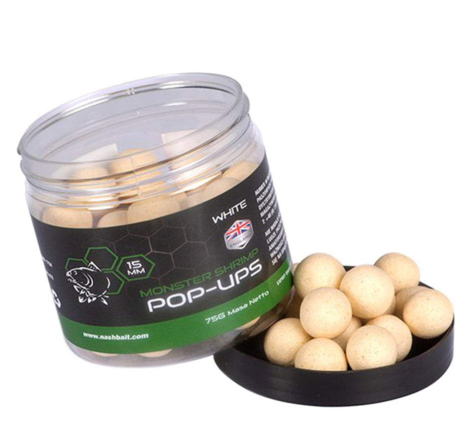 Nash Monster Shrimp White Pop Ups 15mm