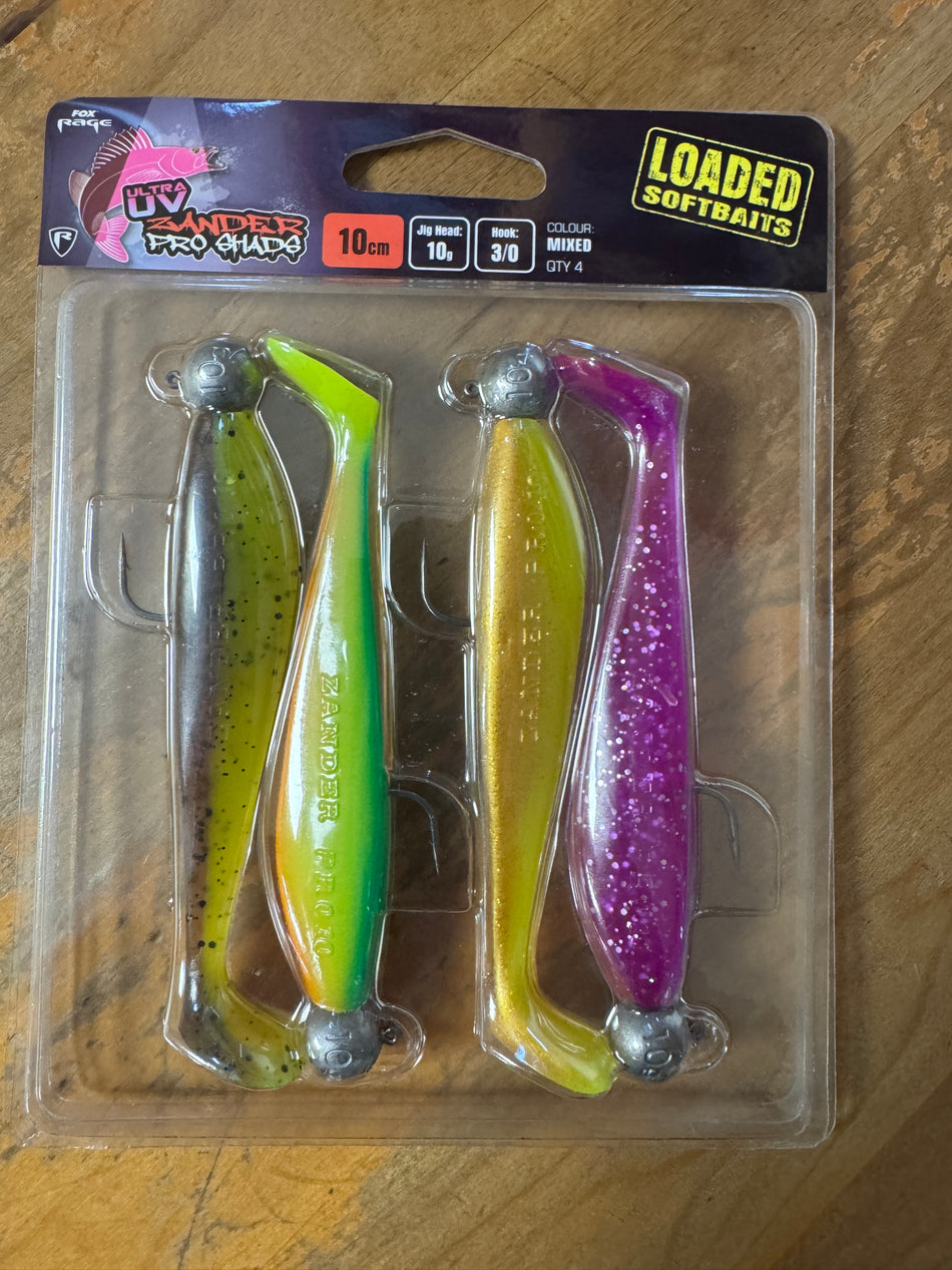 Fox Rage UV Zander Pro Shads Mixed Colour Pack 10cm/10g