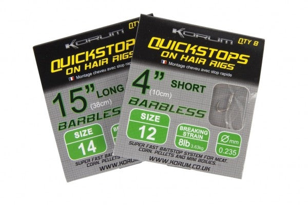 Korum Barbless Quickstops On Hair Rigs