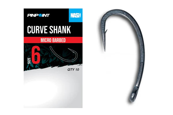 Nash Pinpoint Curve Shank Hooks Size 6 Micro Barbed