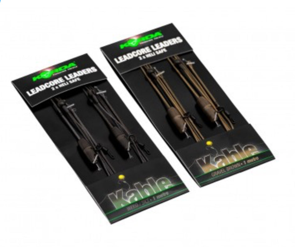 Korda Leadcore Leaders 2 x Heli Safe Gravel Brown 1M