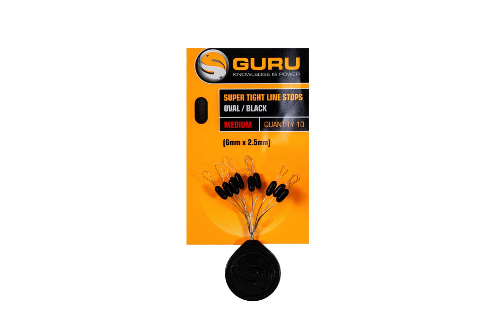 Guru Super Tight Line Stops Oval/Black