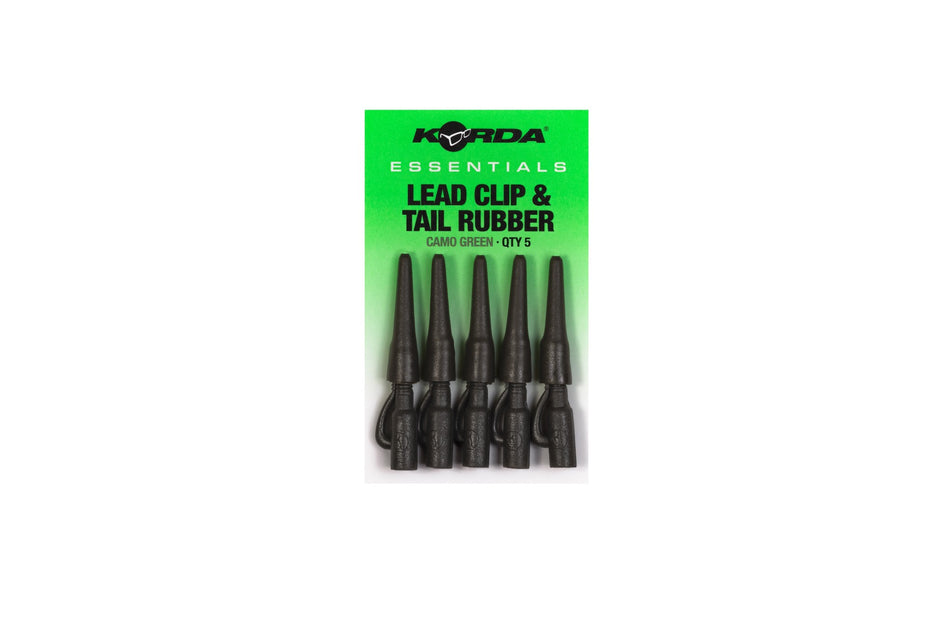 Korda Essentials Lead Clips & Tail Rubbers Camo Green