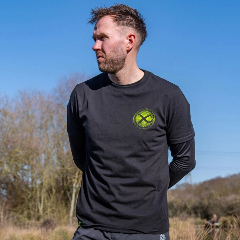 Matrix Large Fade Logo Black/Lime T-Shirt