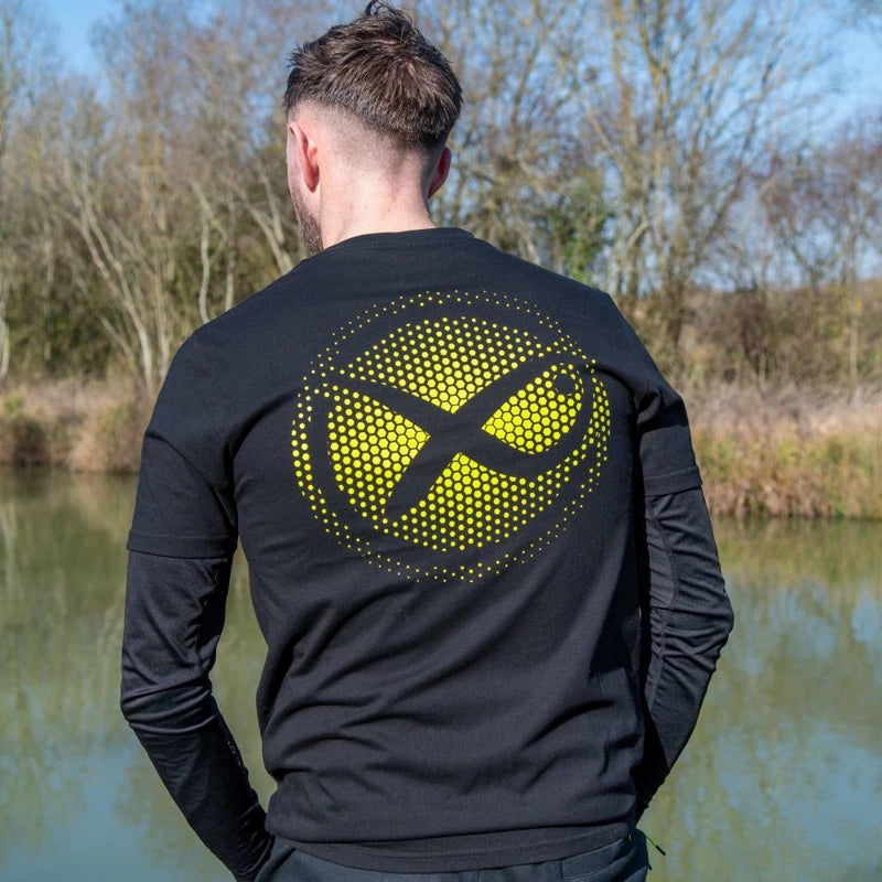 Matrix Large Fade Logo Black/Lime T-Shirt