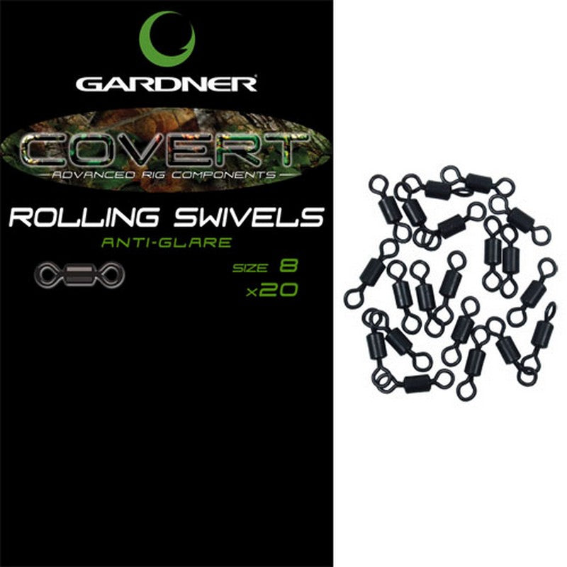 Gardner Covert Rolling Swivels Size 8 Anti Glare