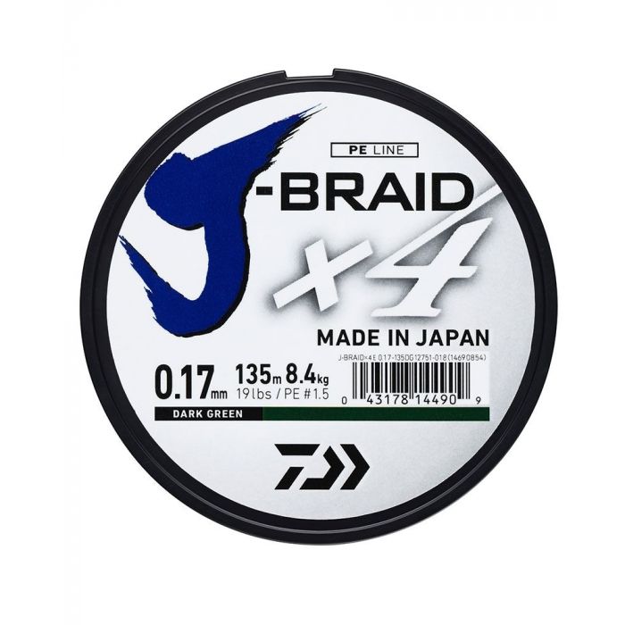 Daiwa J-Braid x4 Dark Green 23lbs/10.2kg 135m