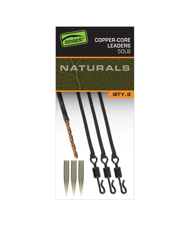 Fox Edges Naturals Copper-Core Leaders x3