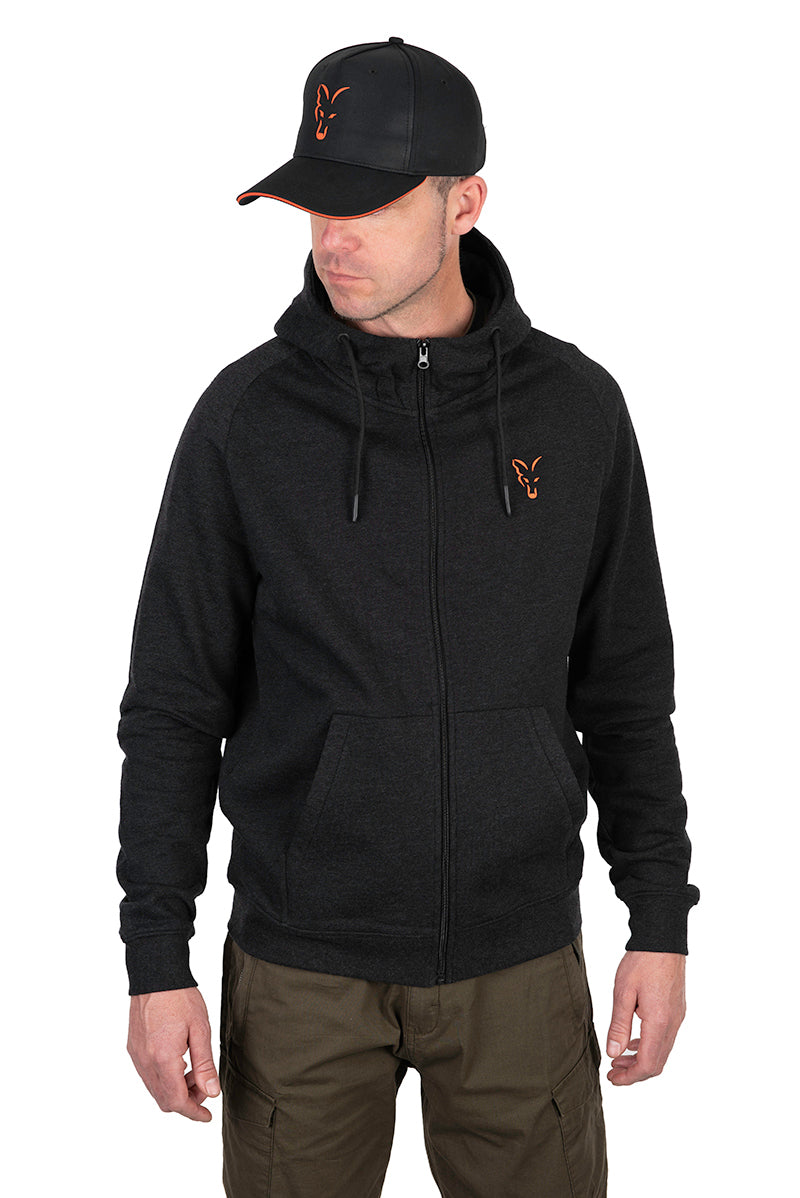 Fox Collection Lightweight Hoodie - Black & Orange