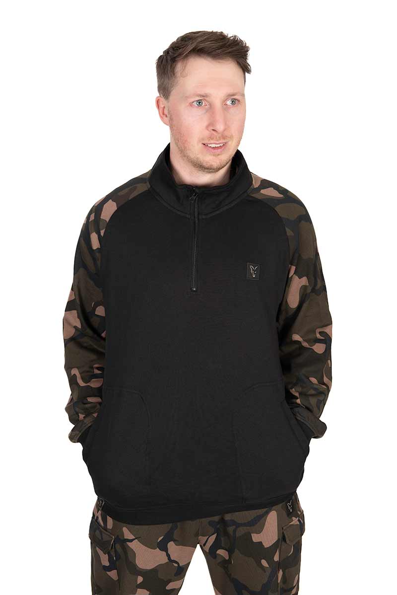 Fox Lightweight Black/Camo 1/4 Zip Pullover