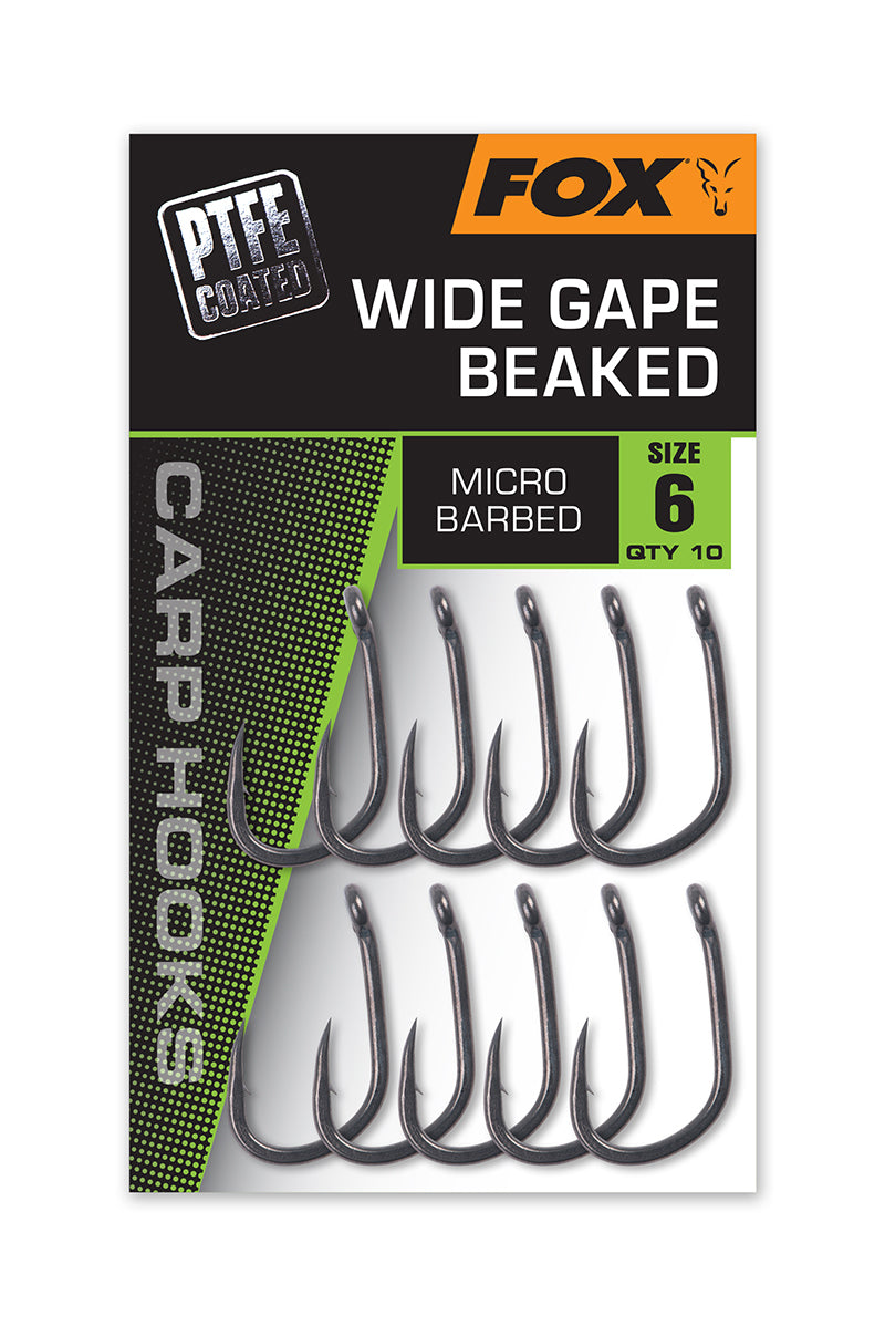 Fox Carp Hooks Wide Gape Beaked Micro Barbed
