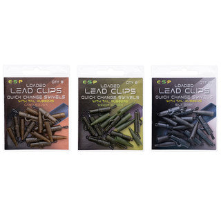 ESP Loaded Lead Clips With Tail Rubbers - QC Swivel