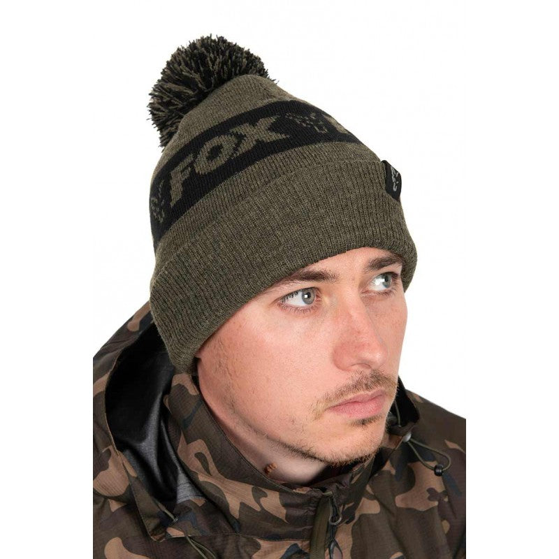 Fox Collection Bobble Hat Green/Black