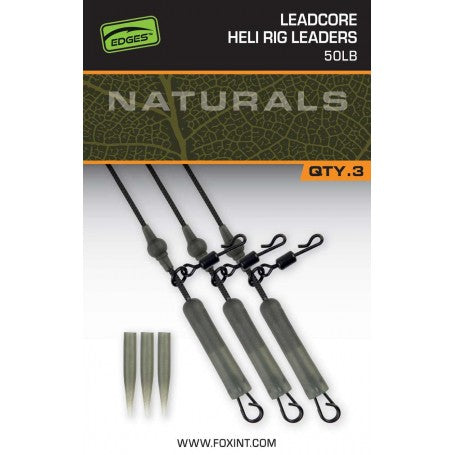 Fox Naturals Leadcore Heli Rig Leaders 50lb
