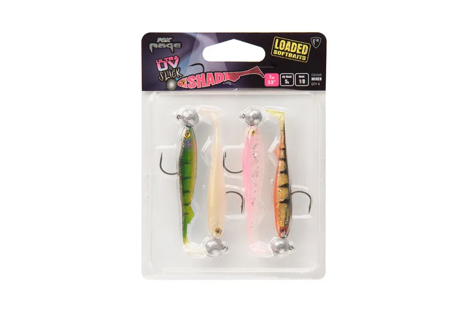 Fox Rage UV Zander Pro Shads Mixed Colour Pack 7cm/5g