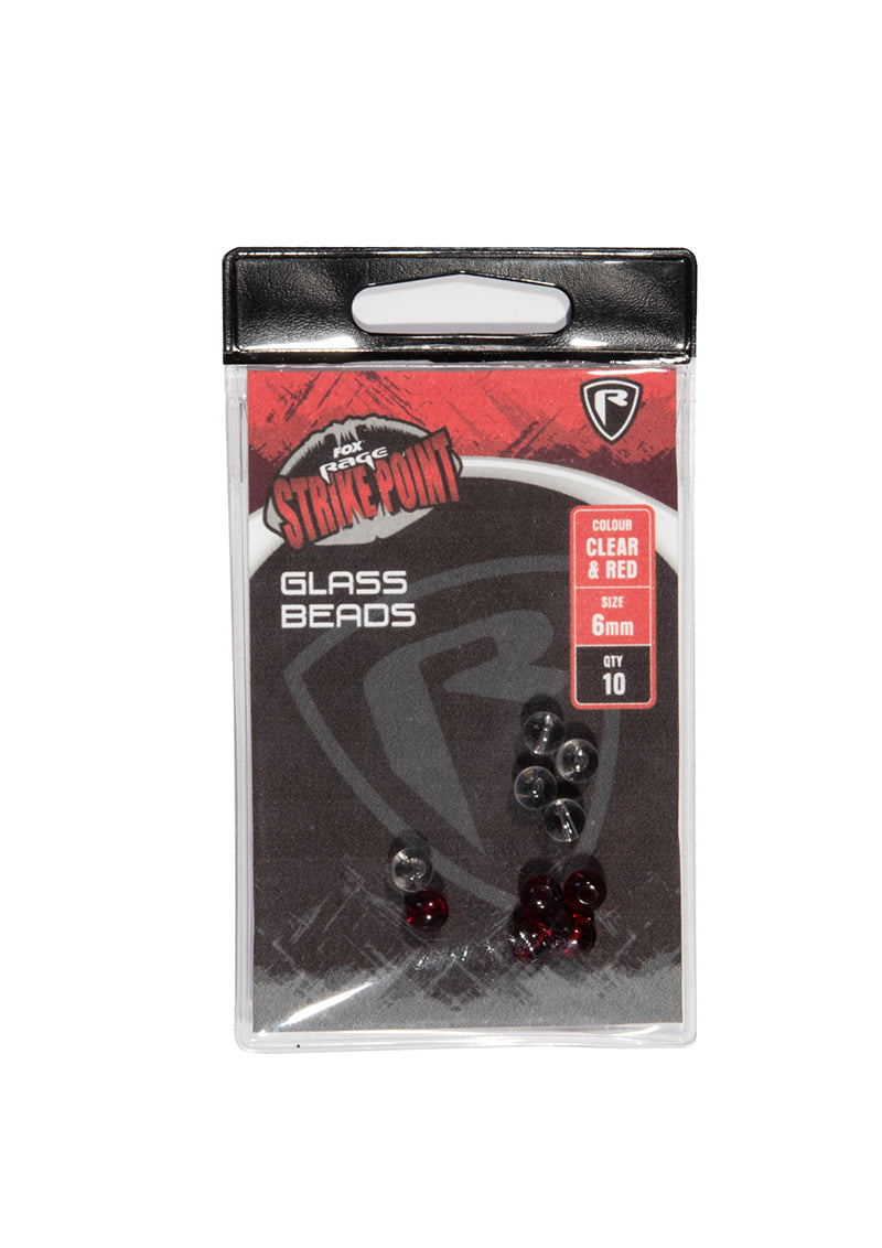 Fox Rage SP 6mm Clear & Red Glass Beads