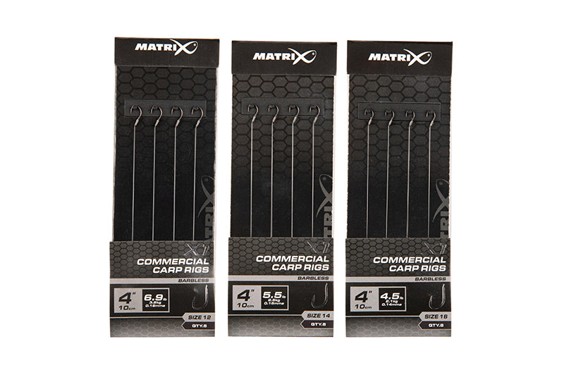 Matrix X1 Commercial Carp Rigs 4" Barbless
