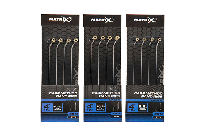 Matrix X7 Carp Method Band Rigs 4" Barbless