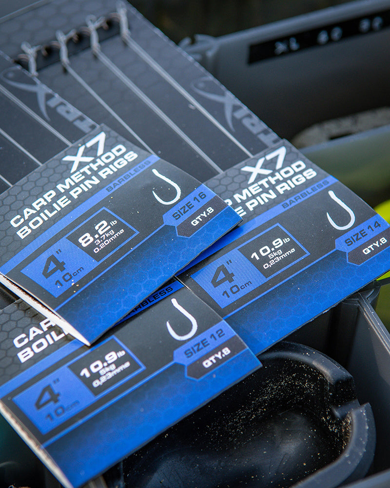Matrix X7 Carp Method Boilie Pin Rigs 4" Barbless