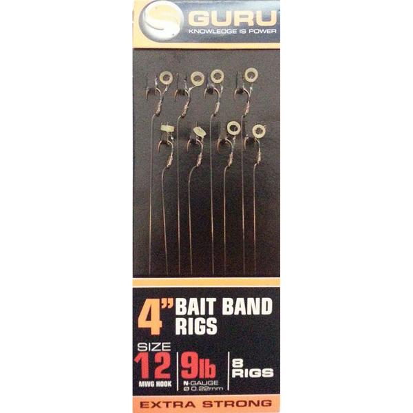 Guru Bait Band Rigs 4' Size 18 MWG Hook x 8 Rigs 6lb (0.17mm) Barbless