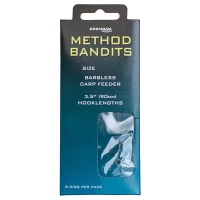 Drennan Method Bandits Rigs Barbless Carp Feeder 3.5" (QTY 8)