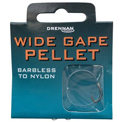 Drennan Wide Gape Pellet Hooks To Nylon - Barbless