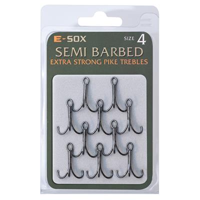 Drennan E-Sox Extra Strong Pike Trebles Size 4 - Semi Barbed