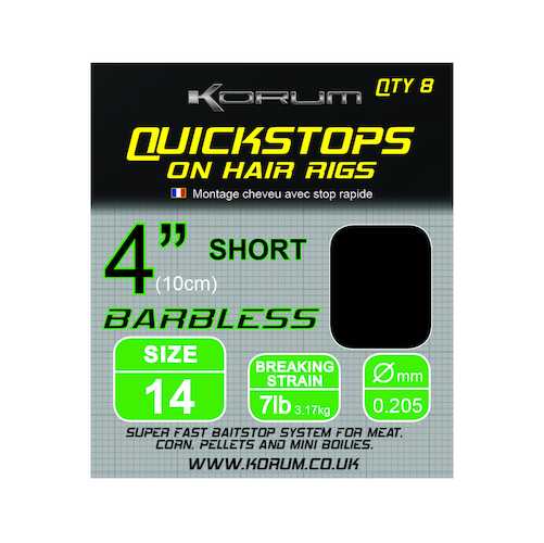 Korum Barbless Quickstops On Hair Rigs