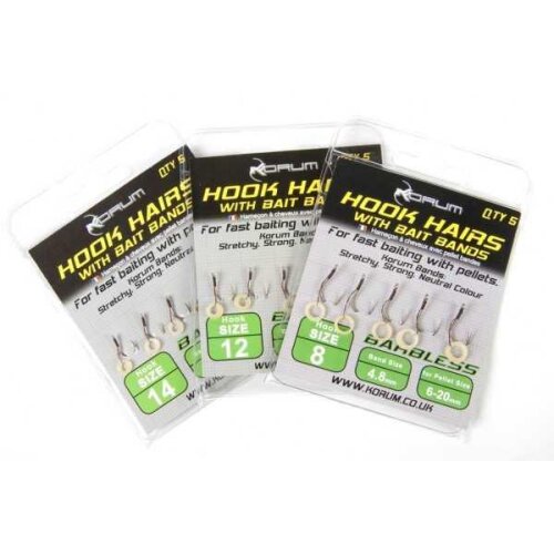 Korum Hook Hairs With Bait Bands