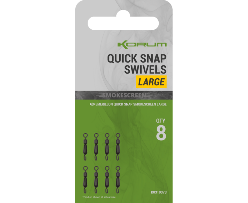 Korum Smokescreen Quick Snap Swivels - Large