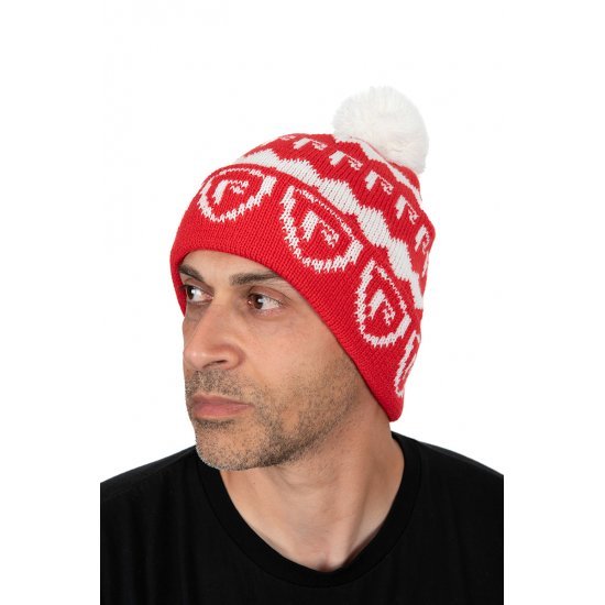 Fox Rage Voyager Red and White Bobble Hat