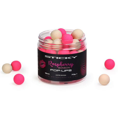 Sticky Baits Raspberry Bon Bon Pop Ups 16mm