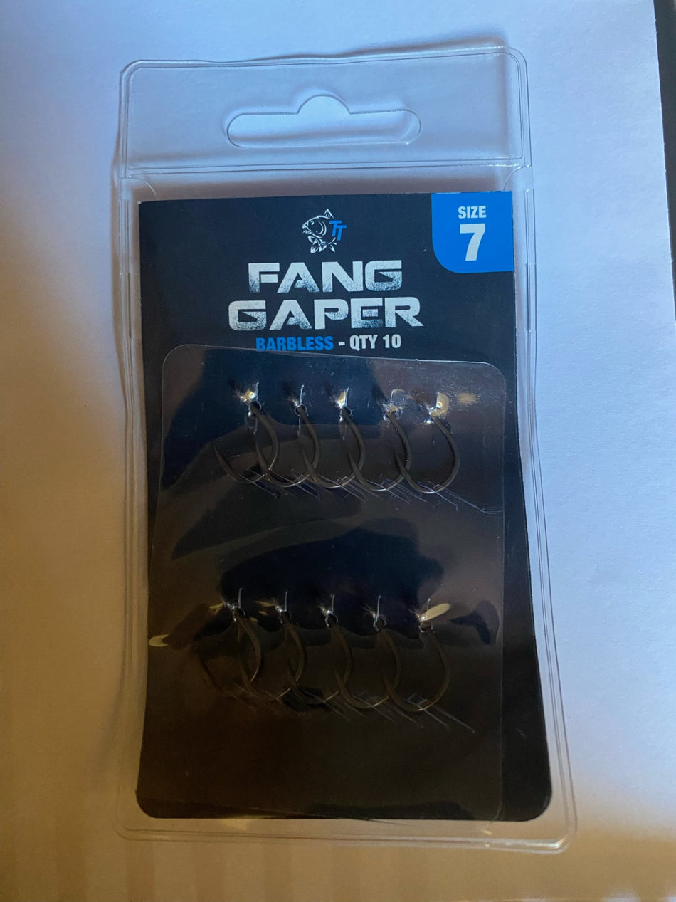 Nash TT Fang Gaper Hooks Barbless Size 7