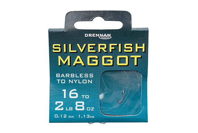 Drennan Barbless Silverfish Maggot Hooks To Nylon